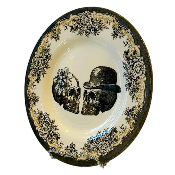 NEW Royal Stafford Party King Skulls Gothic Ceramic Serving, Salad Plate-ENGLAND - Picture 4 of 12